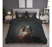 Genérico Fundas para edredón Cama 150|160, Negro, Funda Nórdica 220 x 240 + Funda de Almohada 2 x 50 x 70, Funda nórdica Suave, con Cremallera, Sin Arrugas, Moderno Realista Águila Plumas