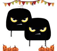 Genérico Fundas para Reposacabezas Coche, 2 Piezas Funda Halloween con Ojos Grandes, Decoración Estacional para Otoño, Vacaciones, Viajes, Carreras Y Trayecto