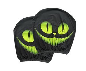Generico Fundas para reposacabezas de coche, 1 par de fundas para el cabecero del vehículo, estilo cartoon, protección decorativa para el coche, guía de viajes diarios conmutado, excursiones, camping