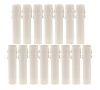 Genérico Fundas para Velas de Plástico Forma de Lágrima 15 Piezas Tamaño 30X100 MM Color Blanco para Portalámparas de Araña Protección contra Goteo y Uso Decoración Ambiental