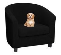 Genérico Fundas Protectoras para sillones, versión elástica Funda para Silla de Club de 2 Piezas, Funda de sofá de para Bar, para Sala de Estar, Club y Bar Negro