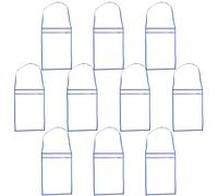 Genérico Fundas Transparentes para Documentos Reutilizables Cierre Seguro Tamaño Mediano Color Azul 10 Unidades Bolsas Colgantes para Oficina y Almacenamiento de Facturas y Órdenes de