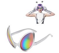 Genérico Funny Alien Glasses, Party Holiday Alternative Costume Glasses with Rainbow Lenses, Sunglasses for Halloween, Birthday, Festival, Cosplay, Props, Supplies