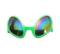 Genérico Funny Alien Glasses - Rainbow Color Lens Sunglasses | Halloween Party Props Supplies Accessories, Outer Space Eyewear Disfraz Novelty Silver Frame Futuristic Gift Set
