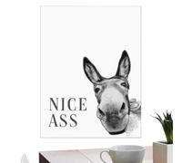Genérico Funny Animal Bathroom Wall Art - 11.8 X 15.7in Nice Ass Poster, Rustic Farmhouse Restroom Decor, Unframed Vintage Style Print, Humorous Home Wall Decor | For Men & Women