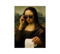 Genérico Funny Bathroom Canvas, Mona Lisa Wall Art Print, 11.81x15.75 Inches Toilet Decor Frame, Waterproof Bathroom Artwork Panel, Humorous Vintage Style Design, Wall Decoration for Home Hotel Use