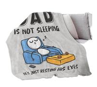 Genérico Funny Blanket - 130x150cm Fathers Day Blanket Giƒts | I'm Not Sleeping I'm Just Resting My Eyes Flannel Soft Throw Blankets | Dad Humor Blankets Machine Washable | For Men Husband Father