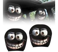 Genérico Funny Cartoon Car Headrest Covers - 2PCS Universal Fit, Breathable Fabric, Cute Funny Cartoon Eyes Car Headrest Covers Car Seat Head Rest Protector for Auto Front Seat Rest Decoration