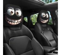 Genérico Funny Cartoon Car Headrest Covers, Funny Cat Car Headrest Covers, 2/4/6 Pack, 11 x 10 Inches, Double-Sided Printing, Breathable Fabric, for Road Trips, Parties, and Parades (6PCS,Style-A)