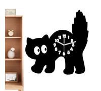 Genérico Funny Cat Timepiece, Acrylic 2D Clock, Non Ticking Wall Timepiece with Playful Style, Animal Timer for Decoration, Cat Clocks with Sturdy Design, Room Clock for Nursery, Classroom and Studio