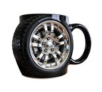 Genérico Funny Ceramic Coffee Mug - Car Tire Cup, 330ml Novelty with Non Slip Base, Birthday Gift with Design, Kitchen Drinkware for Men Women, Cool Mug for Cafe Daily Use