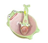 Generico Funny Ceramic Kitchenware, Frog Ceramic Spoon, Frog Spoon Bowl Set | Spoons Fr0g Bowls Frrog Set For Kitchen Home Dining Kids Adults Women Girls Coffee Rice