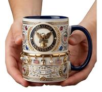 Genérico Funny Coffee Cups - 250th Ceramic Vintage Commemorative | 330ml/11oz Eagle Tea Mug Coffee Cups | For Holiday Party Office School Bar Table Desk Decor Water Milk Juice Drink