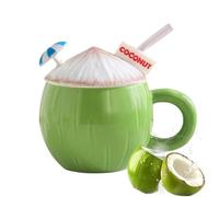 Generico Funny Coffee Cups - Cute Ceramic Mug With Straw Lid | Aesthetic Drinkware For Women Coffee Tea Juice, Coffees Mug With Lid For Home Office Dorm And Party Use