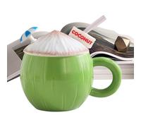 Genérico Funny Coffee Cups Set, Cute Ceramic Drinkware, Straw Lid Mug With Sturdy Spill Resistant Design, Beverage Accessory With Compact Ergonomic Structure, Aesthetic Coffee Enjoyment System