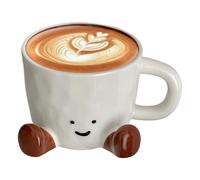 Genérico Funny Coffee Taza, Novelty Ceramic Tea Cup with Feet Design, 3,82 x 2,87 x 1,38 pulgadas, Quirky Pen Stand, Decorative Art Desk Accent, Hand-Kneaded Aesthetic Holder for Home Workplace