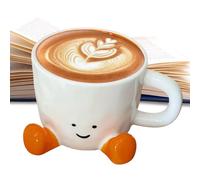 Genérico Funny Coffee Taza, Novelty Ceramic Tea Cup with Feet Design, 3,82 x 2,87 x 1,38 pulgadas, Quirky Pen Stand, Decorative Art Desk Accent, Hand-Kneaded Aesthetic Holder for Home Workplace