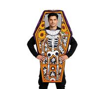 Generico Funny Coffin Skull Disfraz - Poliéster 102 x 54 cm Adulto 45,5 x 87 cm Child 290 g 260 g Single Outfit For Halloween Party - Style Cosplay Prop - Family Stage Performance Wear