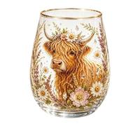 Genérico Funny Cow Shaped Glass Tumblers, Large Rustic Portable Water Cups, Thick Tempered Glass Tumbler With Heavy Base For Juice, Milk, Cocktail, Spirits, Daily Use