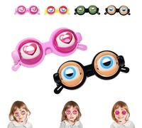 Genérico Funny Crazy Eyes Blinking Glasses, Blinking Glasses with Eyes, rank Stuff Silly Party Favors Costume Toys (A+D)