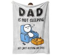 Genérico Funny Dad Blankets - Dad is Not Sleeping Sofa Throws,Father's Day Blanket,for Husbands Men Birthday Holiday Thanksgiving Home Office Living Room Bedroom Study Dorm Apartment