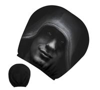 Genérico Funny Face Car Headrest Cover - Polyester Stretchy Printed Cushion Case For Vehicle - Elastic Seat Pillow Protector For Auto Interior - Quirky Car Accessory Gift