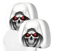 Genérico Funny Headrest Covers For Cars - Car Seat Headrest Cover | 2 Pieces Elastic Funny Spooky For SUV RV Truck Long Drives Short Trips Daily Commutes