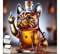 Genérico Funny Middle Finger Duck Whiskey Decanter,Unique Middle Finger Dog Glass Bottle,Creative Whiskey Duck Decanter,Glass Engraved Prank Statue Liquor Bottle For Bar,Office,Home Decor