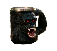 Genérico Funny Monkey Coffee Mug - Resin Stainless Steel Novelty Cup | Red Eyed Monkey Design Mug with Handle for Water Tea Whiskey or Beer, Novelty Drinkware and Home Decor for Picnic Camping Par