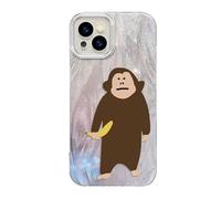 Genérico Funny Monkey Phone Case for iPhone, Cute Monkey Banana Case Cover, Full-Coverage Shockproof and Drop-Proof Matte Liquid Silicone Phone Case (For iPhone 11 Pro,Glitter)