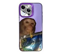 Genérico Funny Monkey Phone Cases Compatible for iPhone 16/15/14/13/12/11 ProMax, All-Inclusived Shockproof TPU Cover, Trendy Weird Cool Monkey Drinking Drink Phone Case (12,Purple)