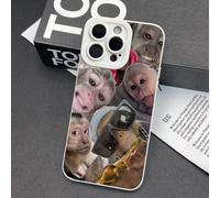 Genérico Funny Monkey Phone Cases for iPhone, Trendy Monkey Phone Cases Compatible, All-inclusived Shockproof TPU Clear Protective Cover for 17/16/15/14/13/12/11 ProMax (For iPhone 12 Mini,White)