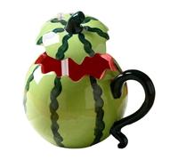 Genérico Funny Mugs - Ceramic, Funny Coffee Mugs 300ml Watermelon Heat-Resistant Straw Lid | Cute Novelty Drinkware Gift Watermelon Coffee Cup For Mother, Sister, Daughter, Birthday, Graduation