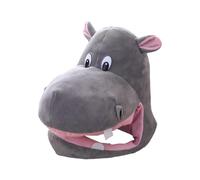 Genérico Funny Party Hat Soft Plush - Animal Cap Hippo Headwear | Funny Animal Costume Accessory, Breathable Cosplay Hippo Hat Cloth For Halloween, Christmas And Animal Theme Parties