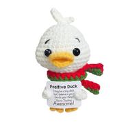 Genérico Funny Positive Duck, Motivational Knitted Toy, 2.95x2.36 Inches Small Handmade Cheer Support Duck, Inspiring Plush Animal Dolls for Desk, Windowsill, Stress and Daily Smiles