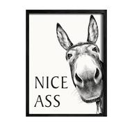 Genérico Funny Pun joke Wall Decor - “NICE ASS” Wall Art Framed/frameless, 12x16 Inch Canvas Modern Artwork for Bathroom Pictures and Decor, Waterproof Toilet Walls Art