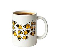 Genérico Funny Tea Mugs, Cute Drinkware Cup, 11oz Size with Bee Pattern, Coffee Container with Smooth Build, Stylish Kitchen Mug, Birthday Valentine Gift for Husband Wife Girlfriend and Boyfriend
