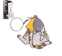 Genérico Funny Wiggling Cat Keychain, 3D Interactive Mischief Cat Keychain- Pullable Head and Rotating Cats Eggs Toy Design, Gifts for Cats Lovers and couples lovers (Tricolor)