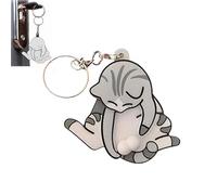 Genérico Funny Wiggling Cat Keychain, 3D Interactive Mischief Cat Keychain- Pullable Head and Rotating Cats Eggs Toy Design, Gifts for Cats Lovers and couples lovers (Cheese)