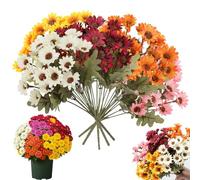 Genérico Funsdecor Artificial Outdoor Mums, Funsdecor Mums, Artificial Sunset Mums - UV Resistant Waterproof Windproof, Never Faded, Reflecting Autumn Vibe for Indoor Outdoor Planter (Mix-5 Bundles)