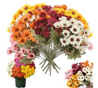 Genérico Funsdecor Artificial Outdoor Mums, Funsdecor Mums, Artificial Sunset Mums - UV Resistant Waterproof Windproof, Never Faded, Reflecting Autumn Vibe for Indoor Outdoor Planter (Mix-10 Bundles)