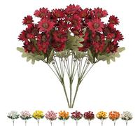 Genérico Funsdecor Mums, Artificial Outdoor Sunset Mums Flowers, Resistant, Waterproof, Never Faded, Look Real, Reflecting Autumn Vibe (Red A)