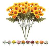 Genérico Funsdecor Mums, Artificial Outdoor Sunset Mums Flowers, Resistant, Waterproof, Never Faded, Look Real, Reflecting Autumn Vibe (Yellow A)