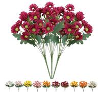 Genérico Funsdecor Mums, Artificial Outdoor Sunset Mums Flowers, Resistant, Waterproof, Never Faded, Look Real, Reflecting Autumn Vibe (Red B)