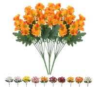 Genérico Funsdecor Mums, Artificial Outdoor Sunset Mums Flowers, Resistant, Waterproof, Never Faded, Look Real, Reflecting Autumn Vibe (Orange B)