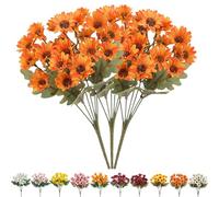 Genérico Funsdecor Mums, Artificial Outdoor Sunset Mums Flowers, Resistant, Waterproof, Never Faded, Look Real, Reflecting Autumn Vibe (Orange A)