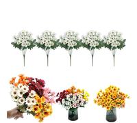 Genérico Funsdecor Mums, Artificial Sunset Mums, Artificial Outdoor Sunset Mum Flowers for Outside Planters, Never Faded, Reflecting Autumn Vibe (#10,5pc)