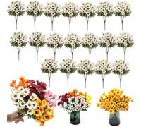 Genérico Funsdecor Mums, Artificial Sunset Mums, Artificial Outdoor Sunset Mum Flowers for Outside Planters, Never Faded, Reflecting Autumn Vibe (#5,20pc)