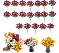 Genérico Funsdecor Mums, Artificial Sunset Mums, Artificial Outdoor Sunset Mum Flowers for Outside Planters, Never Faded, Reflecting Autumn Vibe (#6,20pc)