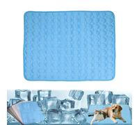 Genérico Furry Basics Cooling Mat for Dogs & Cats - Self-Cooling Ice Silk Pad, Summer Pet Bed Mat, Washable & Thickened for Small to Large Pets, Indoor Use (Blue,XXL)